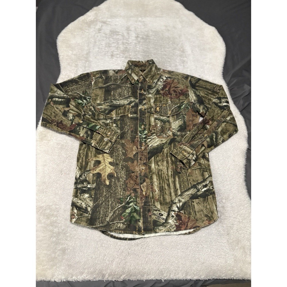 Browning‎ Shirt Mens Small Green Camouflage Odorsmart Break Up Infinity Hunting